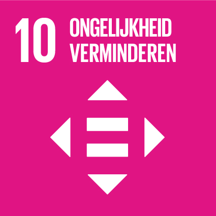 SDG 10 Social Development Goal 10 Ongelijkheid verminderen Iedereen moet gelijke kansen krijgen om deel uit te maken van de sociale infrastructuur. Doel 10: Dring ongelijkheid in en tussen landen terug
